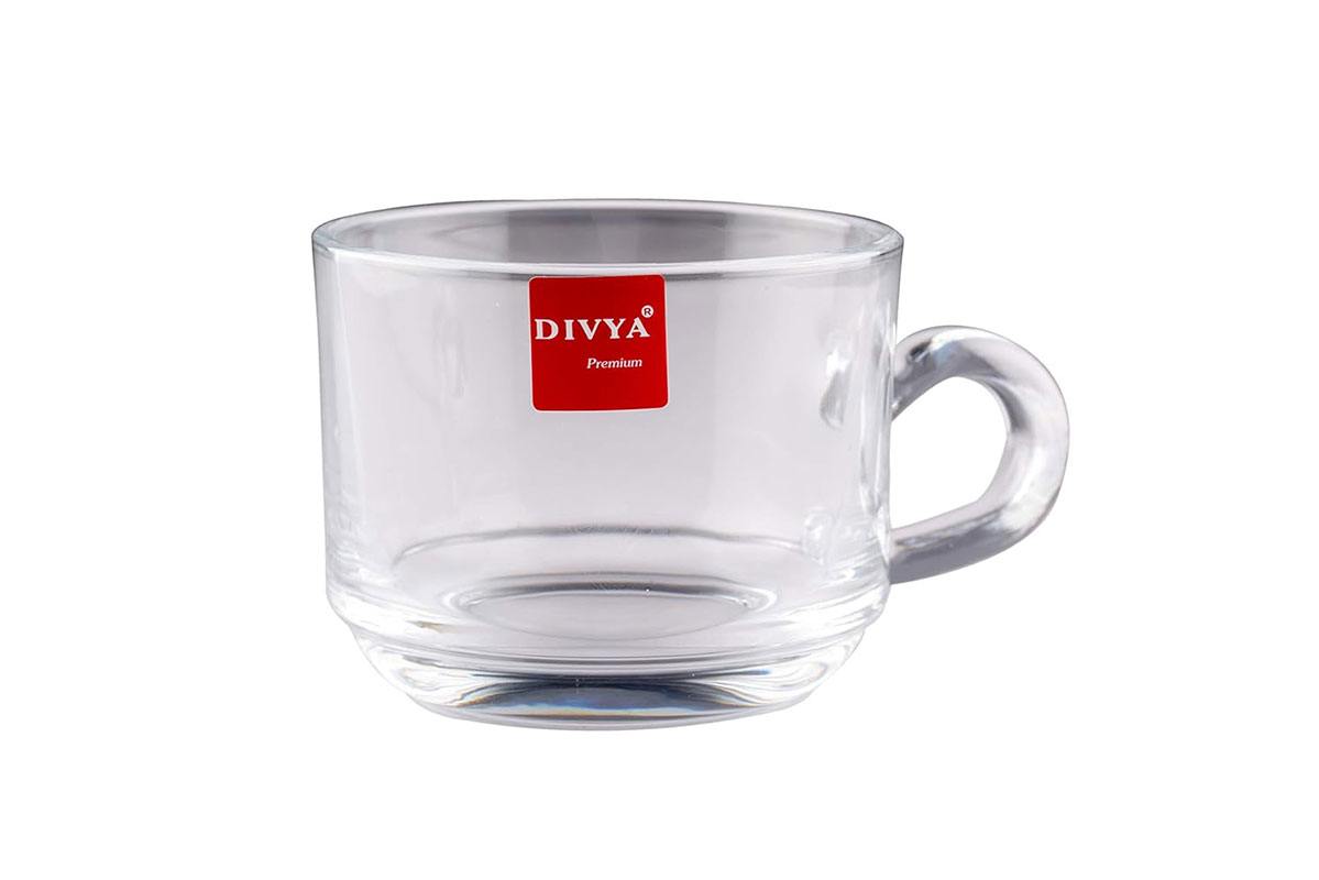 DIVYA 6 Piece Glass Tea Cup Set