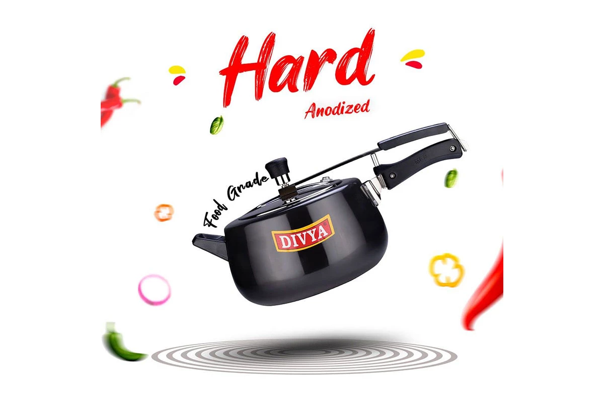 DIVYA 5.5L Ebony Pressure Cooker