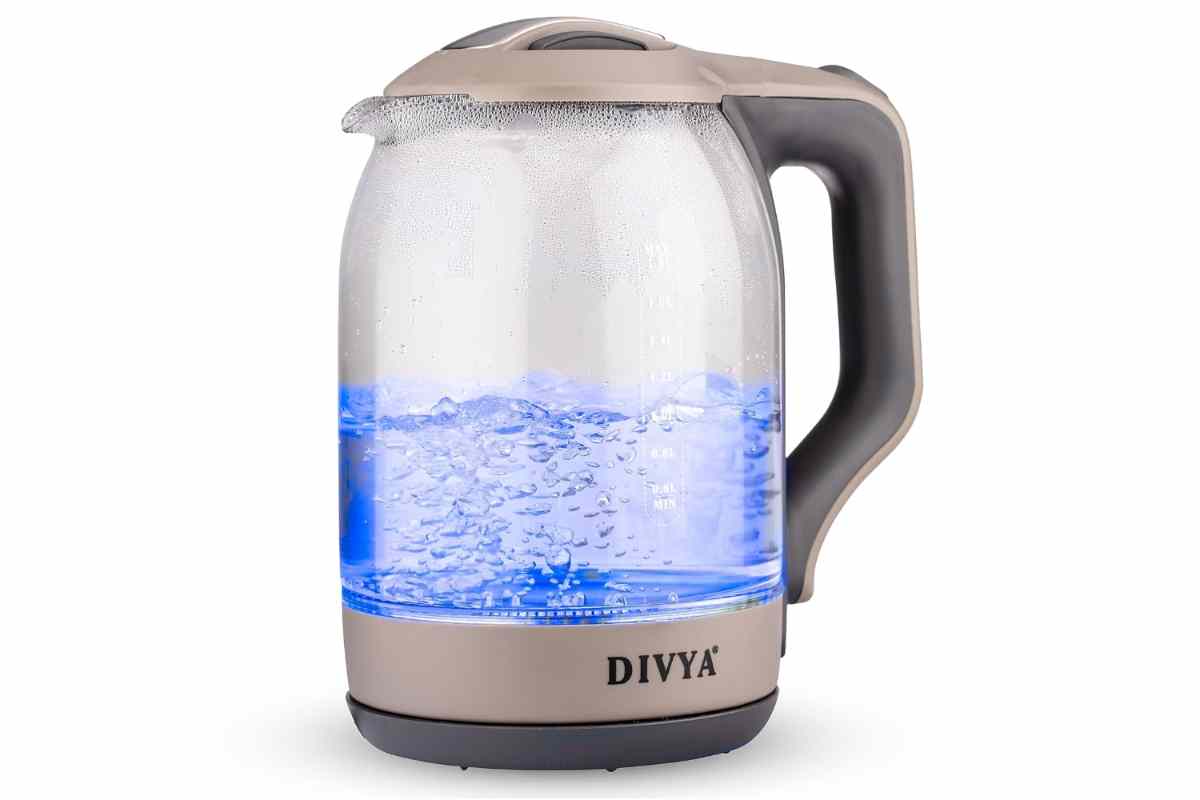 DIVYA 1.8L Grey Glass Kettle