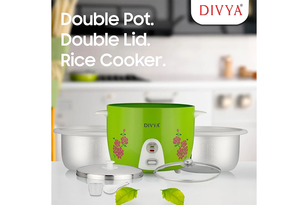 DIVYA 2.8L Green Drum Rice Cooker