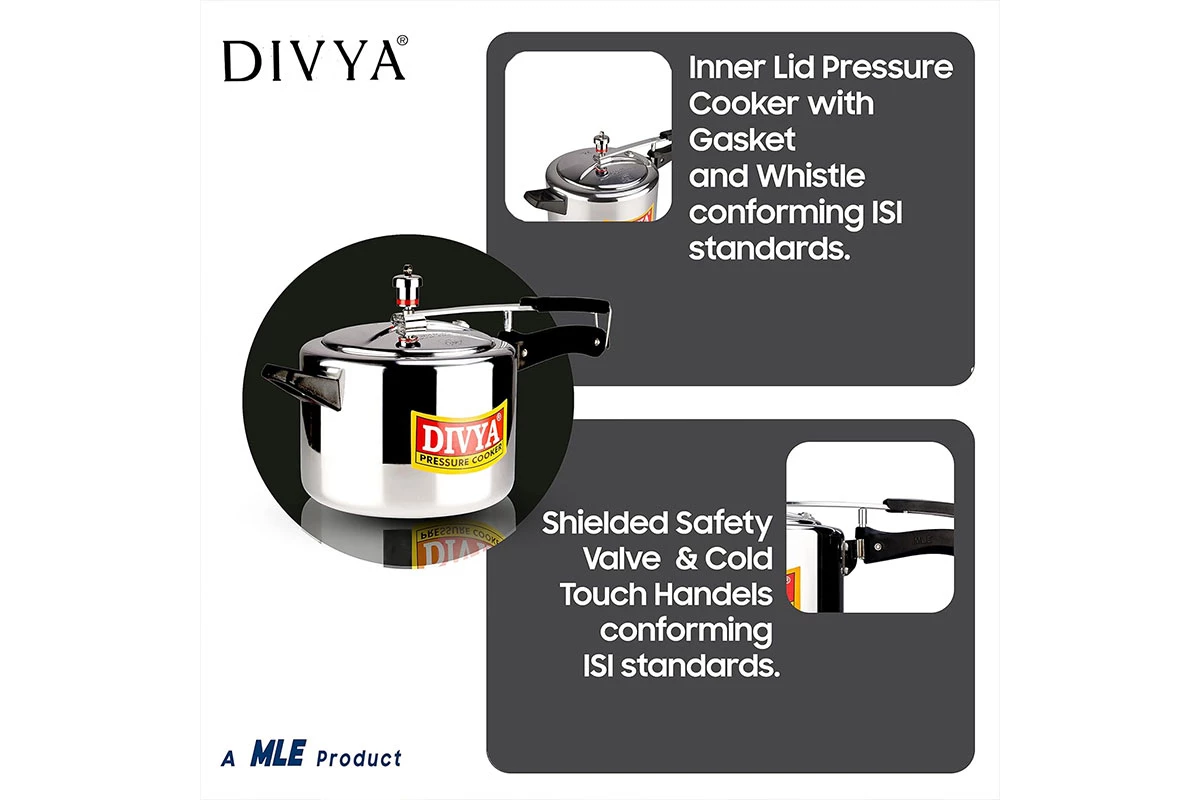 DIVYA 5L Gold Pressure Cooker