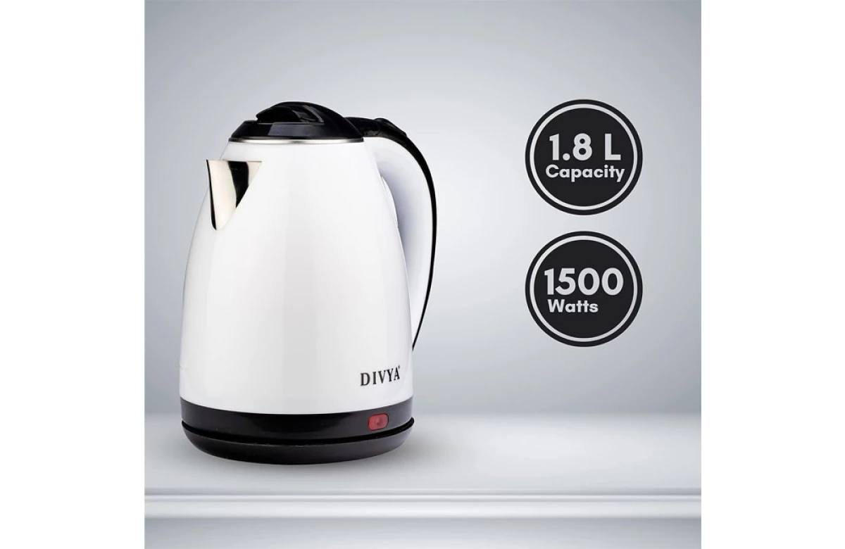 DIVYA 1.8L White Queen Kettle