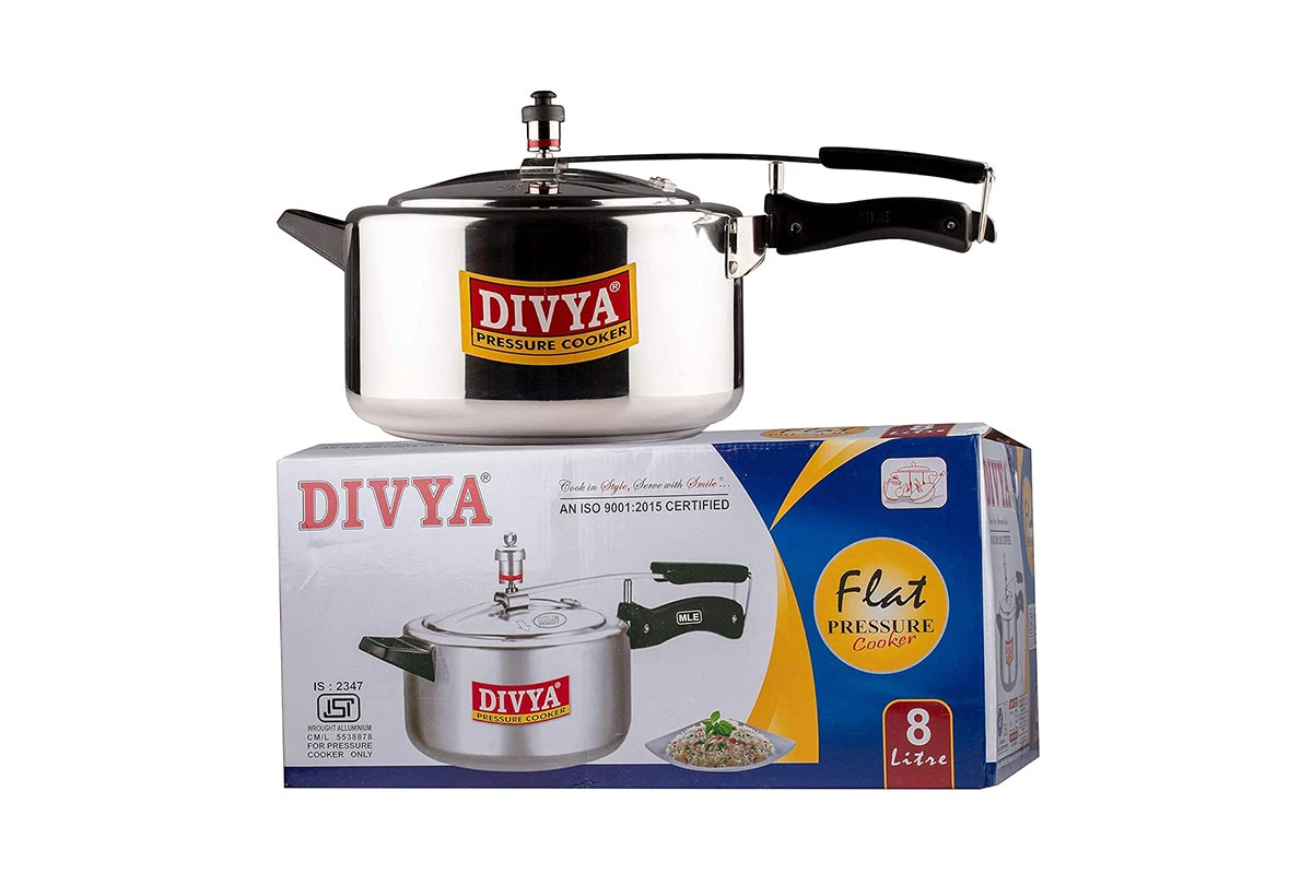 DIVYA 8L Flat Pressure Cooker