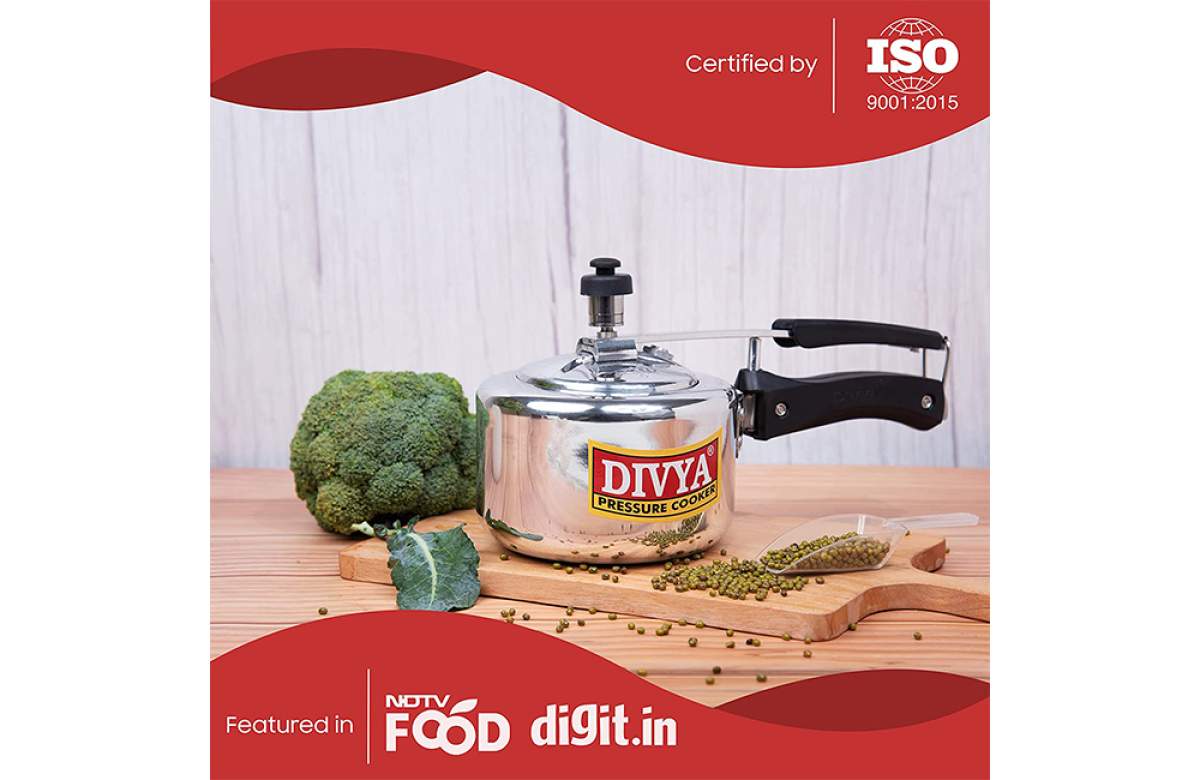 DIVYA 1L Flat Pressure Cooker