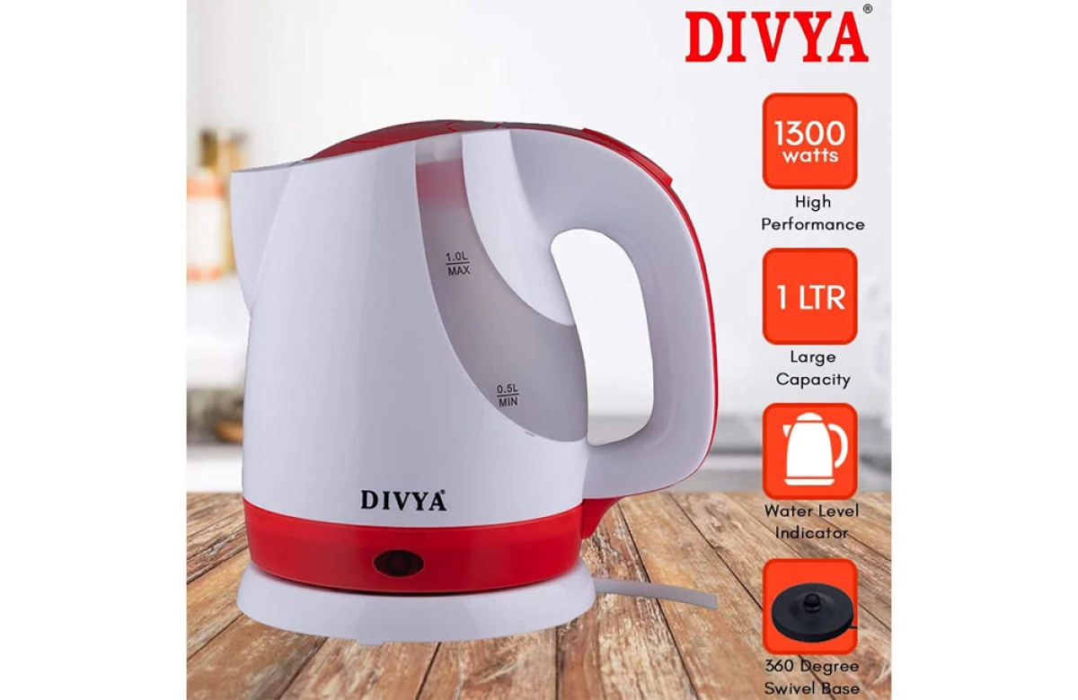 DIVYA 1L Green Plastic Kettle