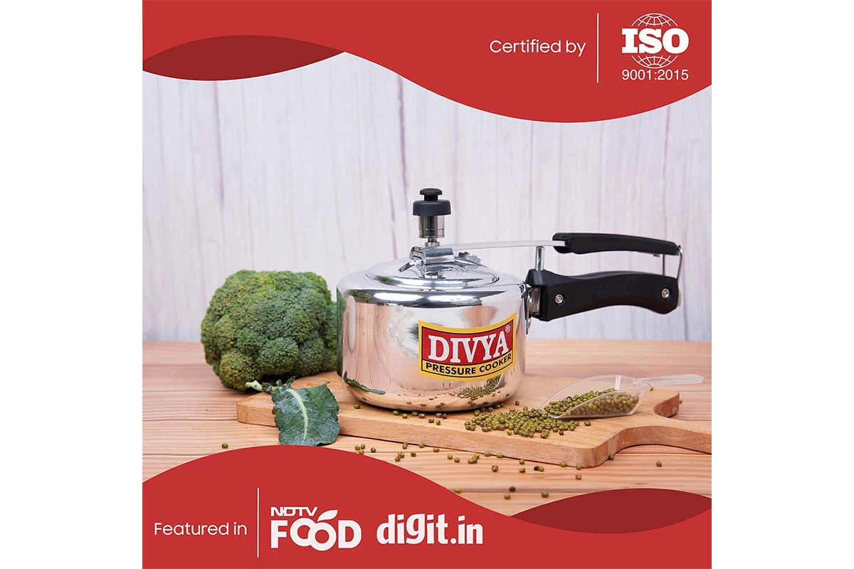 DIVYA 1L Flat Induction Pressure Cooker