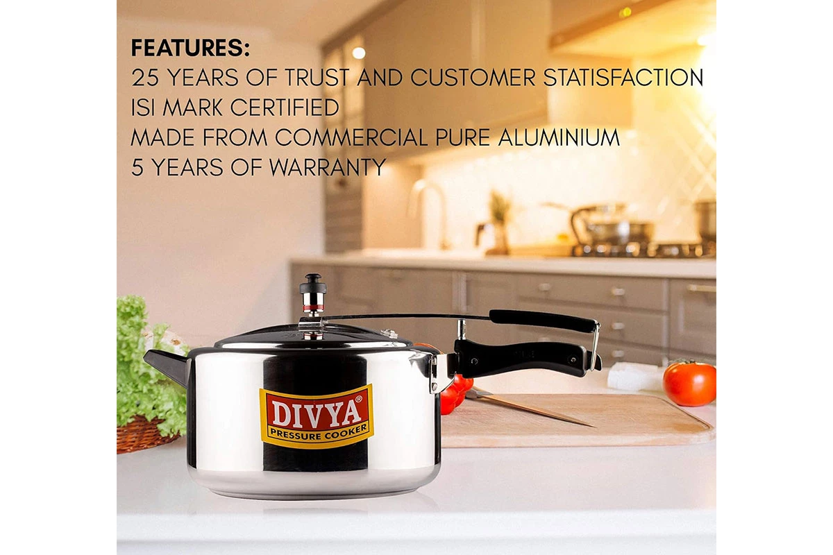 DIVYA 8L Flat Pressure Cooker