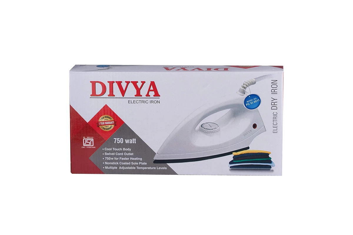 DIVYA 750-Watt Bullet Dry Iron White