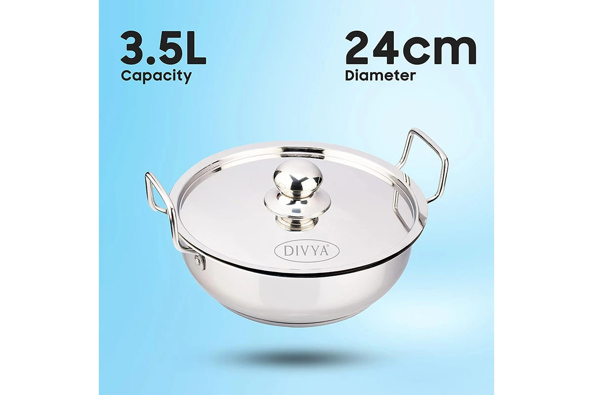 DIVYA 24cm Stainless Steel Kadhai