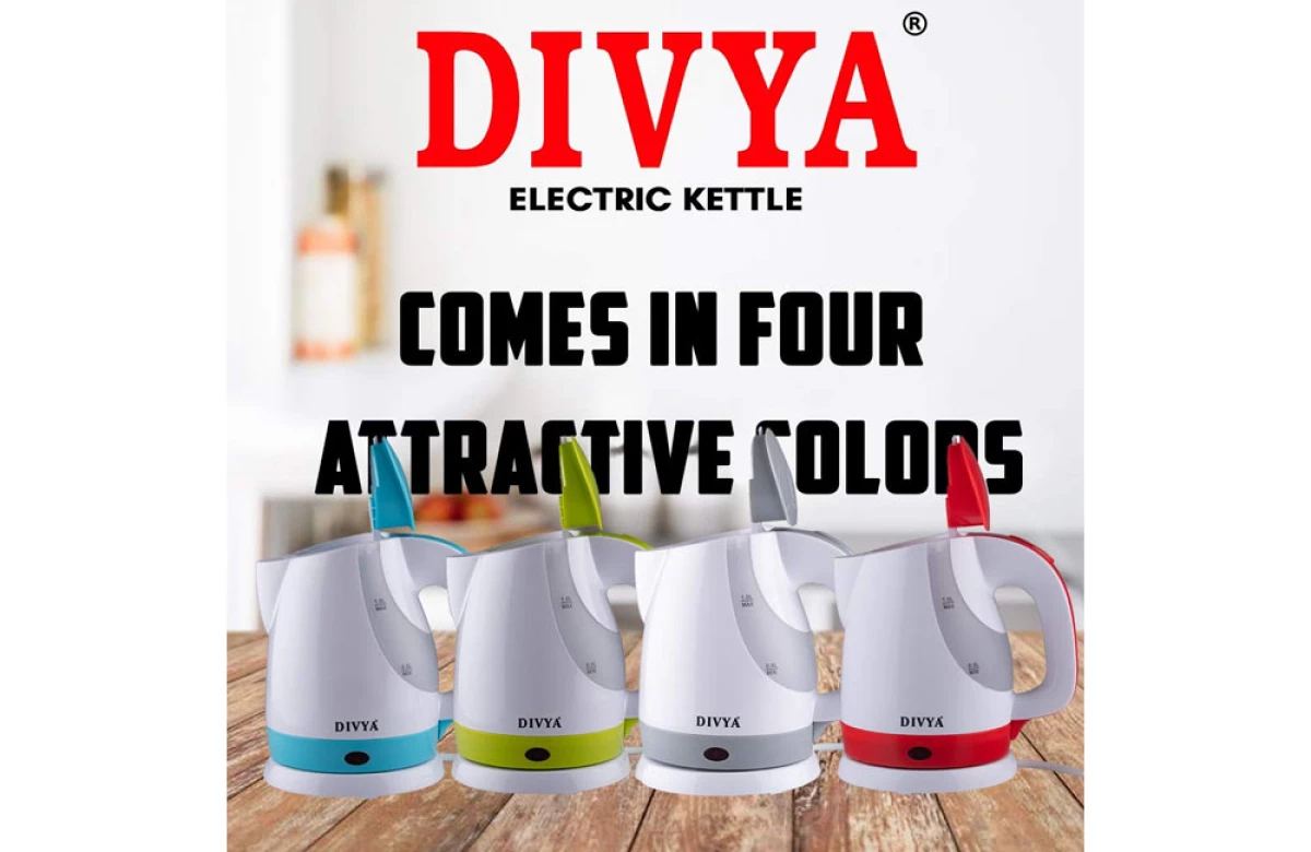 DIVYA 1L Green Plastic Kettle