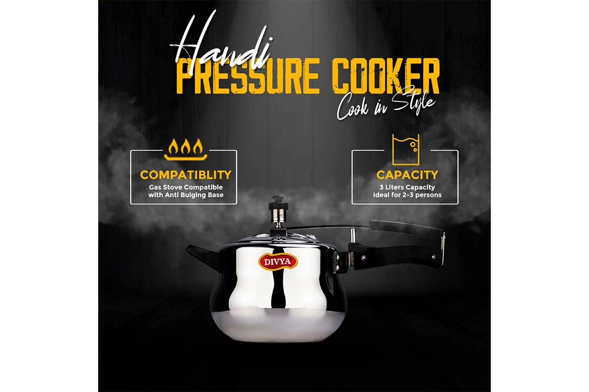 DIVYA 3L Handi Pressure Cooker