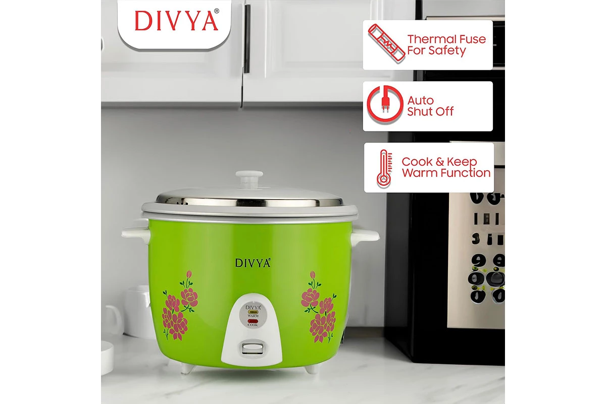 DIVYA 2.8L Green Drum Rice Cooker