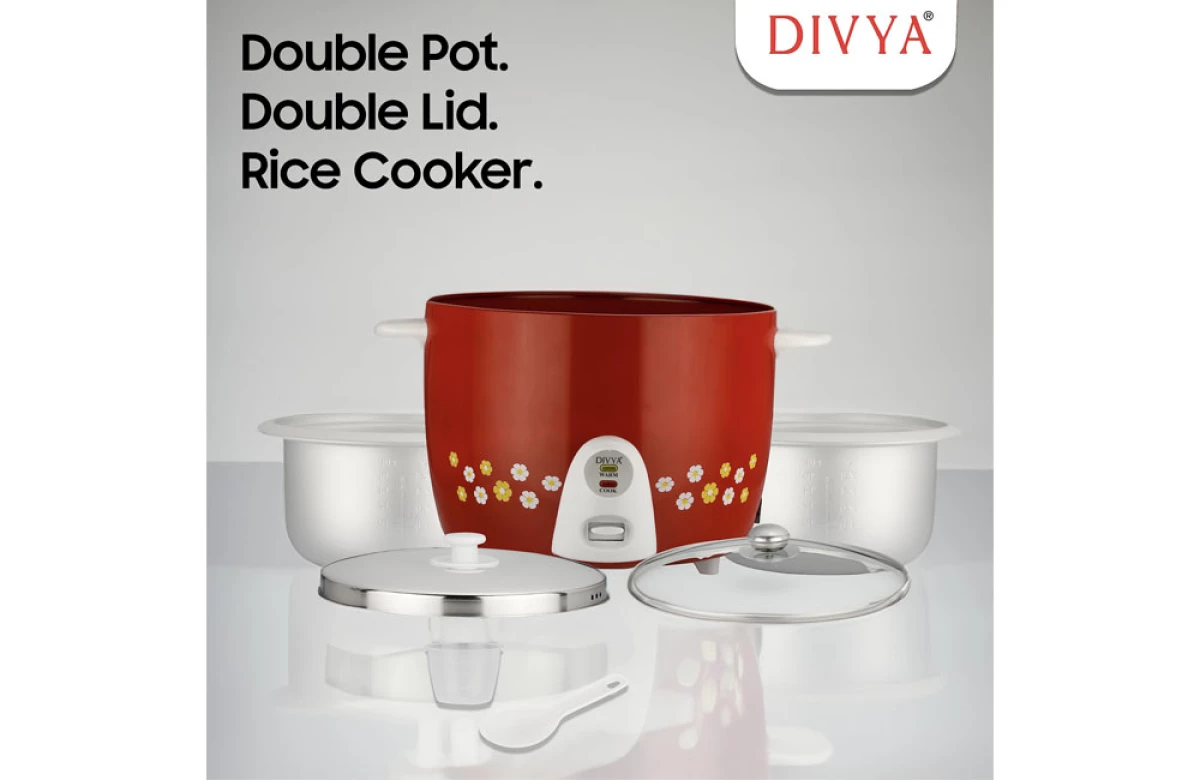 DIVYA 2.8L Red Drum Rice Cooker