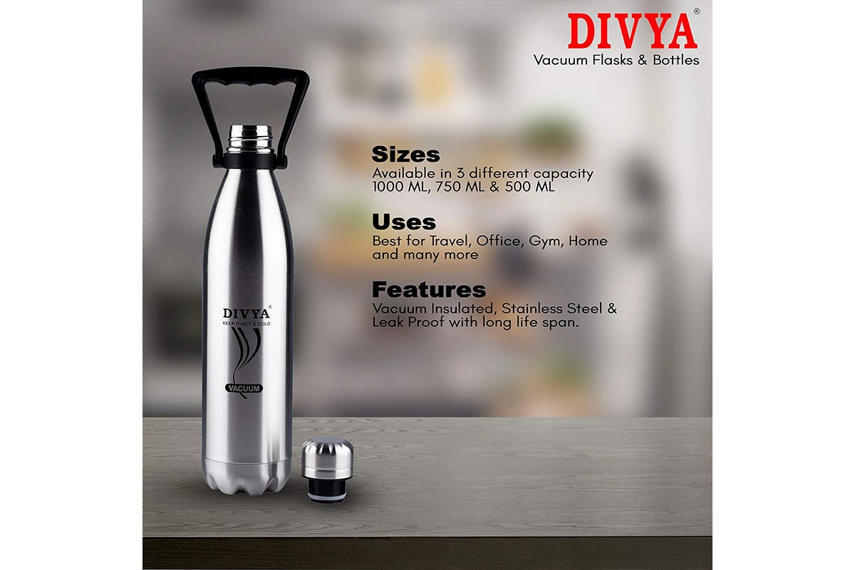 DIVYA 1000ML Thermosteel Bottle