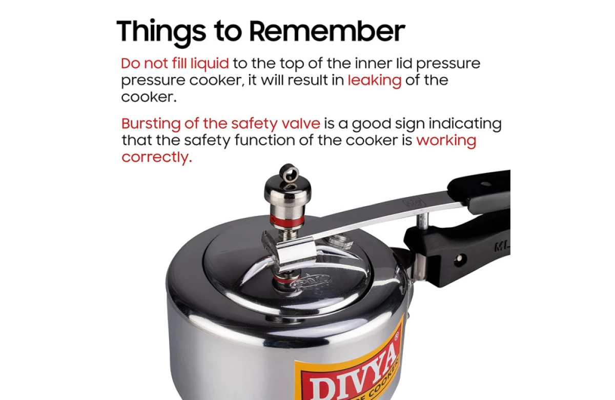 DIVYA 1L Flat Pressure Cooker