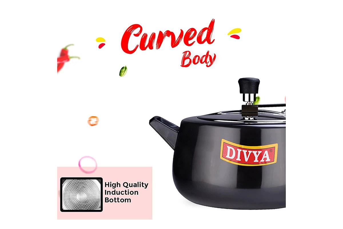 DIVYA 5.5L Ebony Pressure Cooker