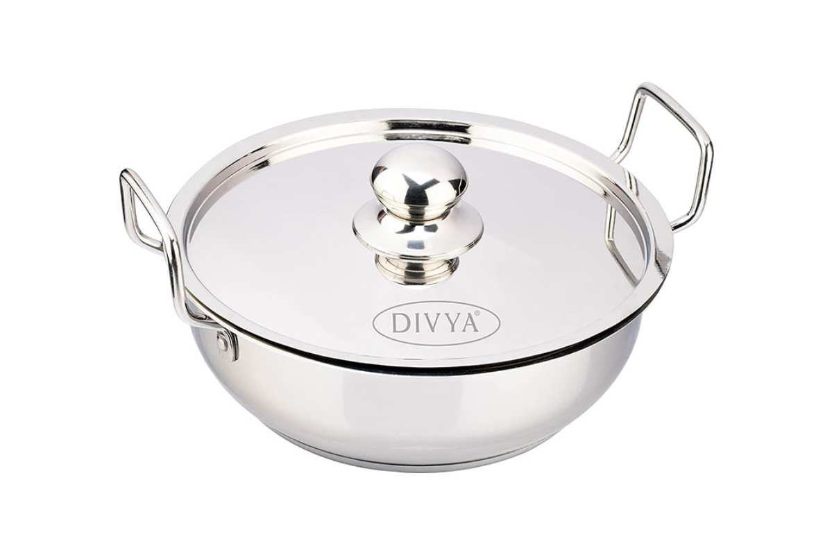 DIVYA 24cm Stainless Steel Kadhai